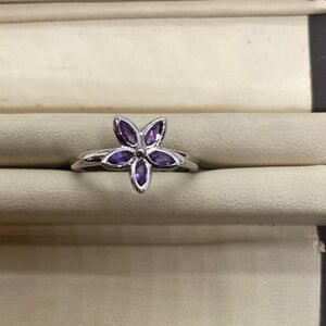 Elegant Purple Flower Ring